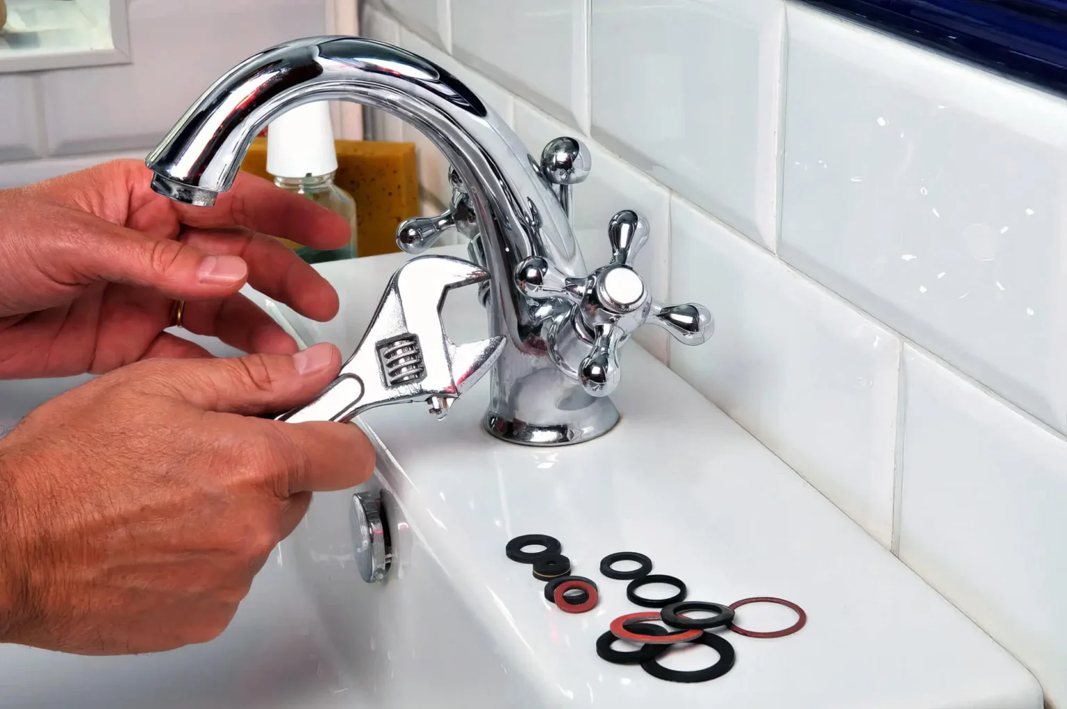 Plumber maintaining a bathroom faucet in Sunnyvale