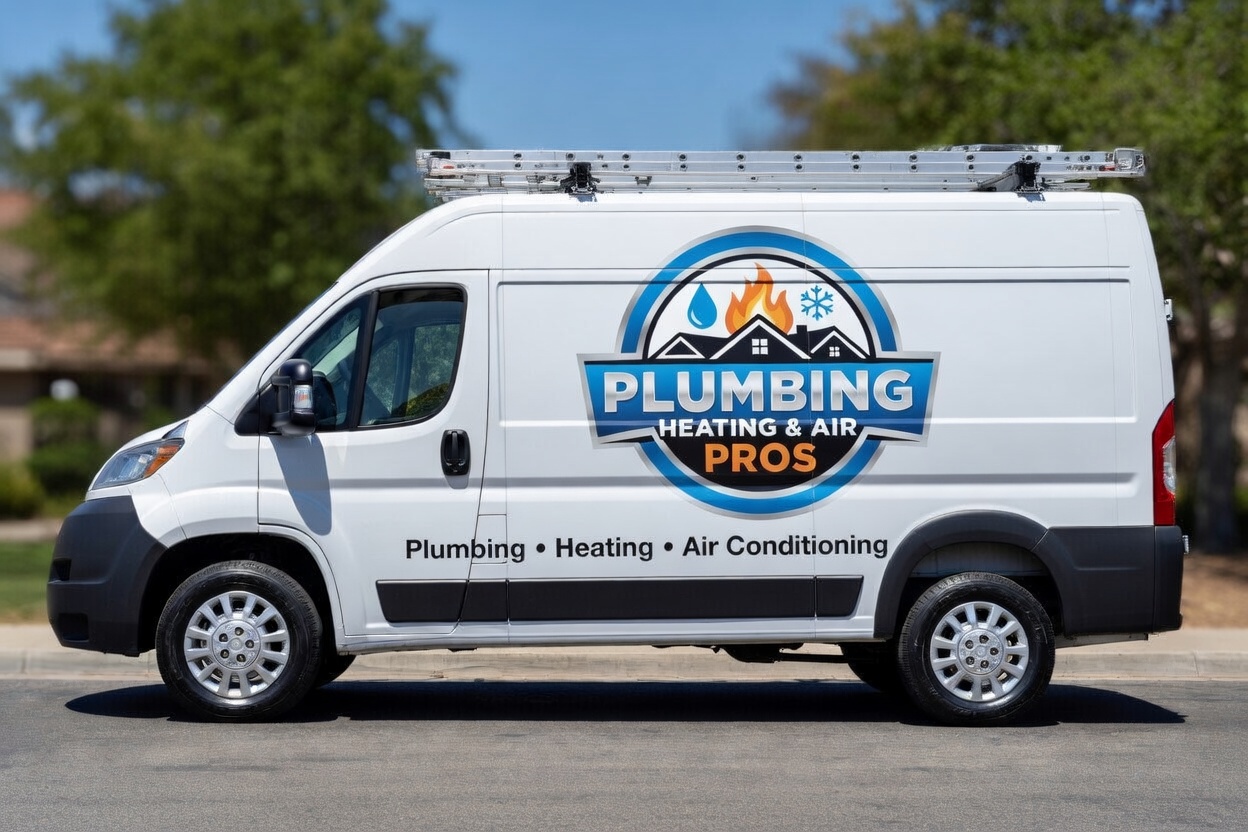 Local plumbing heating and air service van serving Sunnyvale